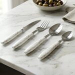 Stainless Steel Cutlery Set with Marble Design Handle (4 Pc  Set) - Image 7