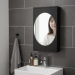 Wall Mounted Black Rotating Storage Cabinet Organizer (1 Pc, 22x42 Cm) - Image 7