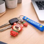 Cute Teddy Bear Keychain with Rainbow Strap (1 Pc) - Image 6