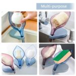 Leaf Shape Soap Dish Holder with Drain for Bathroom & Kitchen Use - Image 7