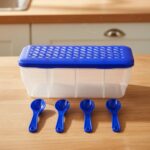 Kitchen Airtight 4-Section Storage Container / Pickle Jar 4 Spoons (1 Pc / Mix Color) - Image 6