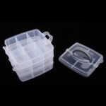 3-Tier Transparent Craft Storage Box with 18 Adjustable Compartments - Image 7