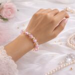 Elegant Dual-Tone Crystal Beaded Stretch Bracelet (1 Pc) - Image 8