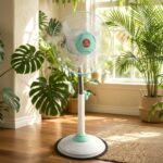 12V DC Hybrid Pedestal Table Fan with Plug and Play IEC C13 Power Cable - Image 7