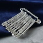 Decorative Silver Finish Safety Pin Brooch Set (12 Pc Set) - Image 7