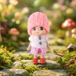 Cute Mini Doll Keychain Soft Knitted Cap Girl Charm Keyring (1 Pc / Mix Color) - Image 5