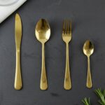 Stainless Steel Golden Cutlery Set with Pineapple Storage Stand (24 Pc Set) - Image 6