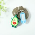 Cute Avocado Cartoon Keychain with Name Tag Holder (1 Pc) - Image 7