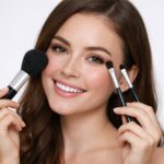 4 in 1 Professional Makeup Brush Set with Premium Storage Pouch (1 Pc) - Image 3