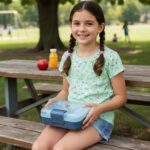 3 Compartment Snacky Lunch Box Set With 2 In 1 Spoon (1 Set) - Image 7