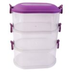 3 Layer Stackable Airtight Food Storage Container Set (1 Set) - Image 5