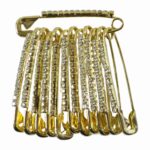 Decorative Golden Safety Pin Brooch Set (12 Pc Set) - Image 5