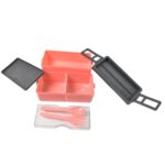 Plastic 2 Layer Leak Proof 3 Compartment Lunch Box for Office  (1 Pc) - Image 10