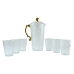 Elegant Textured Glass Water Jug with 6 glasses Set (1 Set) - Image 5