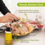 Clear Glass Oil Dispenser Bottle Integrated Silicone Basting Brush (250ml Approx) - Image 4