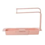 Kitchen Sink Organizer Rack with Towel Holder & Drain Tray (1 Pc) - Image 4