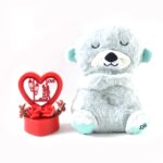 Soft Plush Teddy Bear with Heart-Shaped Love Showpiece Gift Set (2 Pc Set) - Image 5