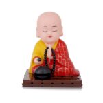 Red Solar Powered Sitting Buddha Statue (1 Pc / Medium) - Image 5