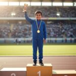 Gold Finish Winner Medal with Tricolor Ribbon for Sports (1 Pc) - Image 5