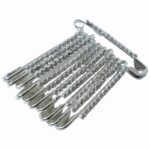 Decorative Silver Finish Safety Pin Brooch Set (12 Pc Set) - Image 5