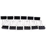 Heavy Duty Black Metal Binder Clips (25 MM, 12 Pieces Set) - Image 5