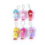 Cute Mini Doll Hanging Keychain Set (6 Pc Mix Color) - Image 4