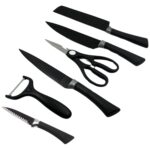6 Pcs Professional Kitchen Knife Set with Non-Slip Handle, Peeler & Scissor - Image 3