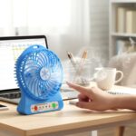 Portable Rechargeable Mini Table Fan With LED Light And Battery (1 Pc) - Image 9