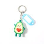 Cute Avocado Cartoon Keychain with Name Tag Holder (1 Pc) - Image 5