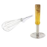 Manual Stainless Steel Whisk and Pav Bhaji Potato Masher Combo Set (2 Pc Set) - Image 5