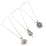 Oxidised Silver Finish Traditional Pendant Necklace – Mix Design (1 Pc) - Image 5