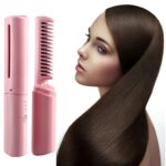 Rechargeable Mini Hair Straightener,  Three Temperature Adjustments Flat Iron Comb (1 Pc) - Image 3
