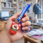 Cute Teddy Bear Keychain with Rainbow Strap (1 Pc) - Image 4