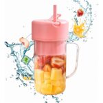 Portable Crusher Juicer With Handle & Straw, USB Rechargeable Multi Blades (420 ML) - Image 9