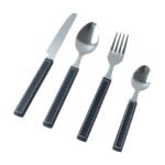 Premium Stainless Steel Kitchen Plastic Handle Cutlery Set With Tray (24 Pc Set) - Image 4