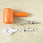 Portable USB Rechargeable Electric Handheld Whisk Mixer (1 Set) - Image 7