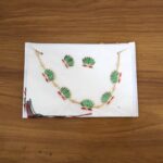 Traditional Green & Lotus Motif Jewellery Set - Image 7