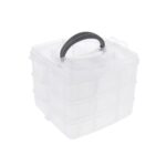 3-Tier Transparent Craft Storage Box with 18 Adjustable Compartments - Image 11