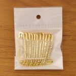 Decorative Golden Safety Pin Brooch Set (12 Pc Set) - Image 8