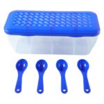 Kitchen Airtight 4-Section Storage Container / Pickle Jar 4 Spoons (1 Pc / Mix Color) - Image 5