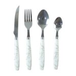 Stainless Steel Cutlery Set with Marble Design Handle (4 Pc  Set) - Image 4