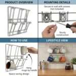 Wall-Mounted Stainless-Steel Cup & Mug Holder Rack (25 x 25 cm, 1 Pc) - Image 8