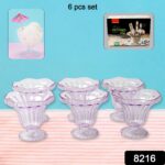 Crystal Plastic Ice-Cream Bowl Set – Serving Bowls (6 Pc) - Image 7