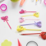 Cute Cartoon Shape & Heart Design Facy Writting Pen Attached Rattle | Ball Pen Smooth Writing For Wedding , Events & Multiuse Pen  Best Pen l Use for Kids (12 Pcs Set Mix Design & Color) - Image 9