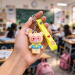 Cute Cartoon Teddy Bear Keychain with Yellow I Love You Strap (1 Pc) - Image 5