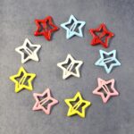 Metal Printed Star Shape Hair Clips (10 Pcs Set) - Image 3