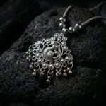 Oxidised Silver Finish Traditional Pendant Necklace – Mix Design (1 Pc) - Image 6