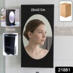 Wall Mounted Black Rotating Storage Cabinet Organizer (1 Pc, 22x42 Cm) - Image 2