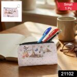 Small Paris Print Zipper Coin & Stationery Pouch (1 Pc) - Image 2