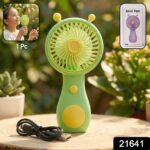Cute Cartoon Style Rechargeable Mini Handheld Fan (1 Pc) - Image 2